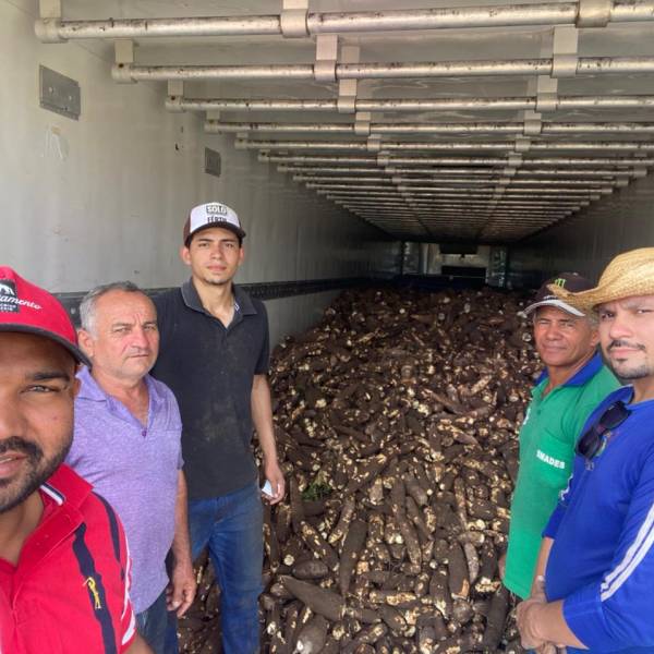 AMBEV compra mais de 25 toneladas de mandioca de agricultores de São João do Caru; Prefeito ‘Peteca’ comemora parceria